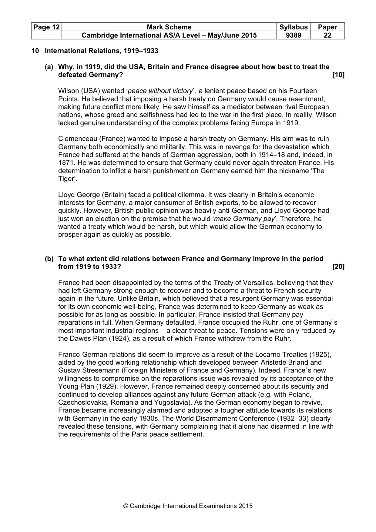Mark scheme, page 12 of 14