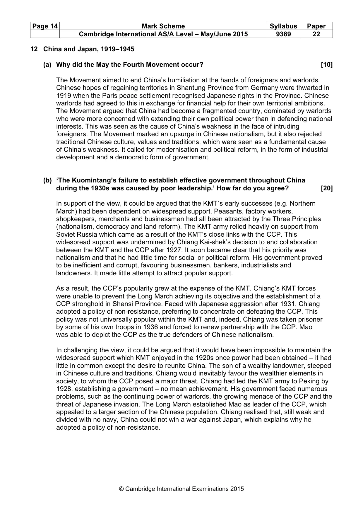 Mark scheme, page 14 of 14