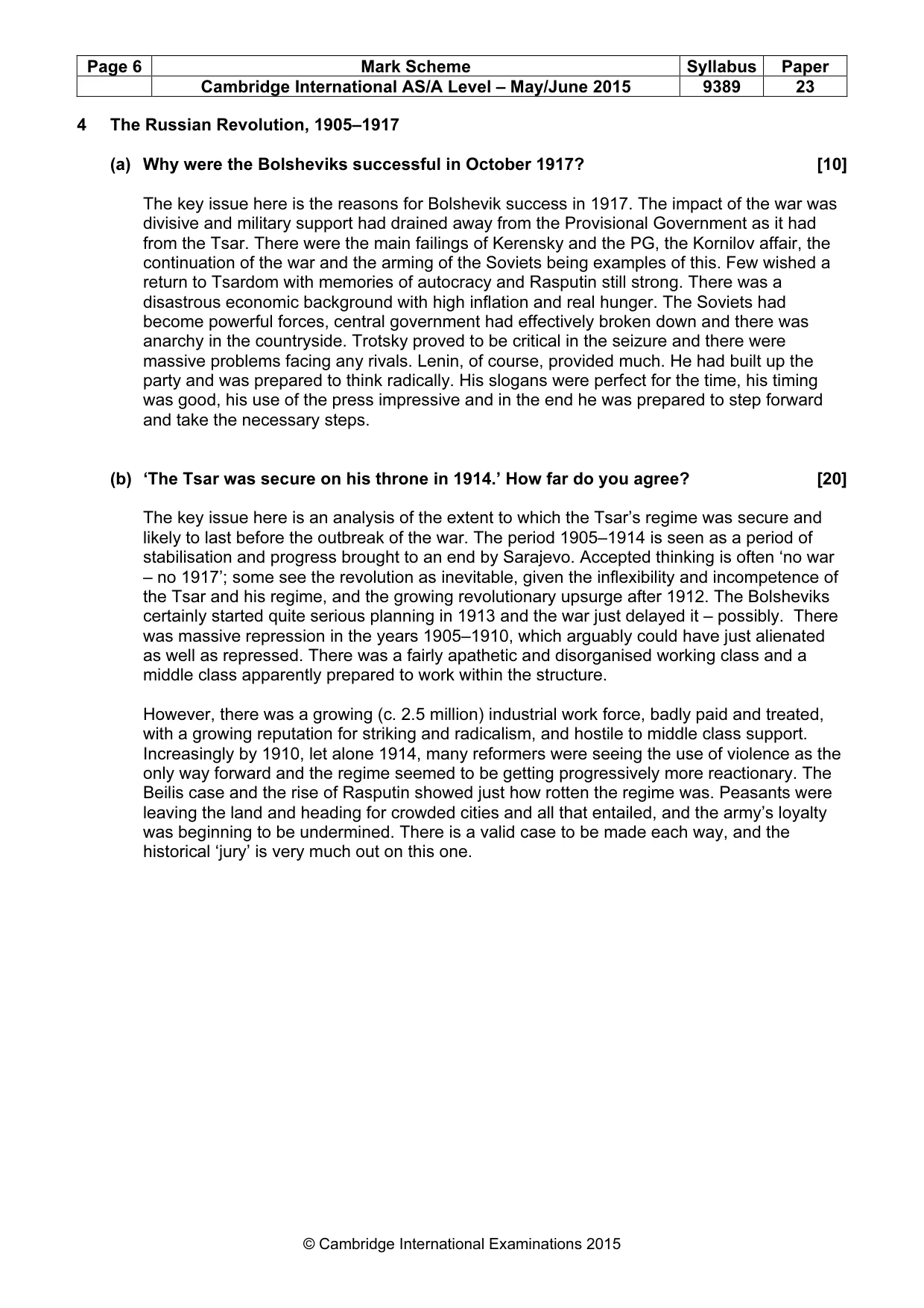 Mark scheme, page 6 of 14