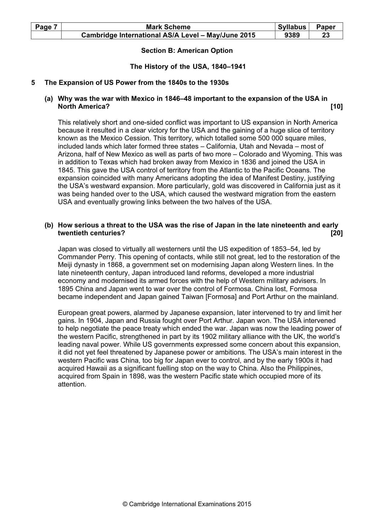 Mark scheme, page 7 of 14