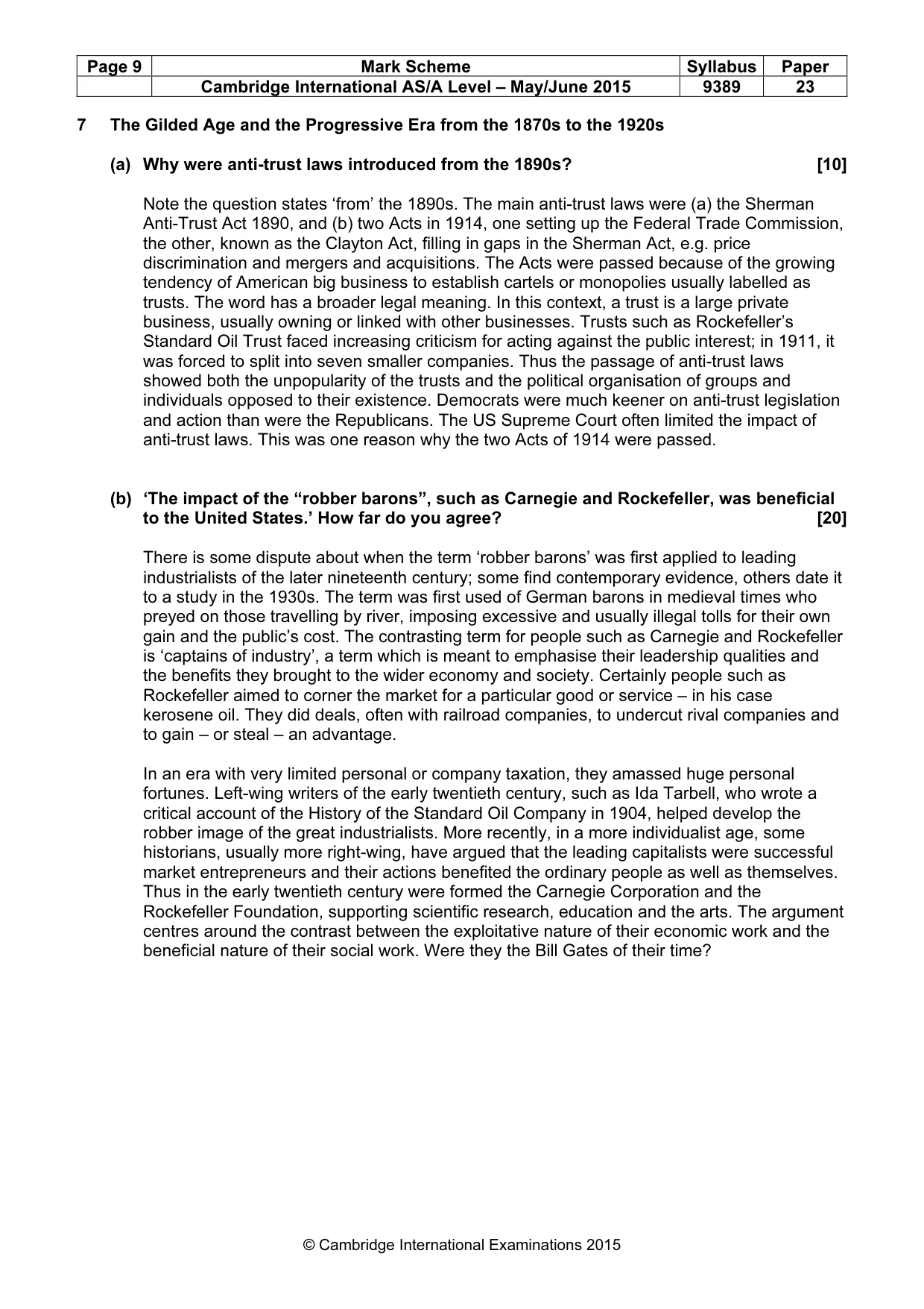 Mark scheme, page 9 of 14
