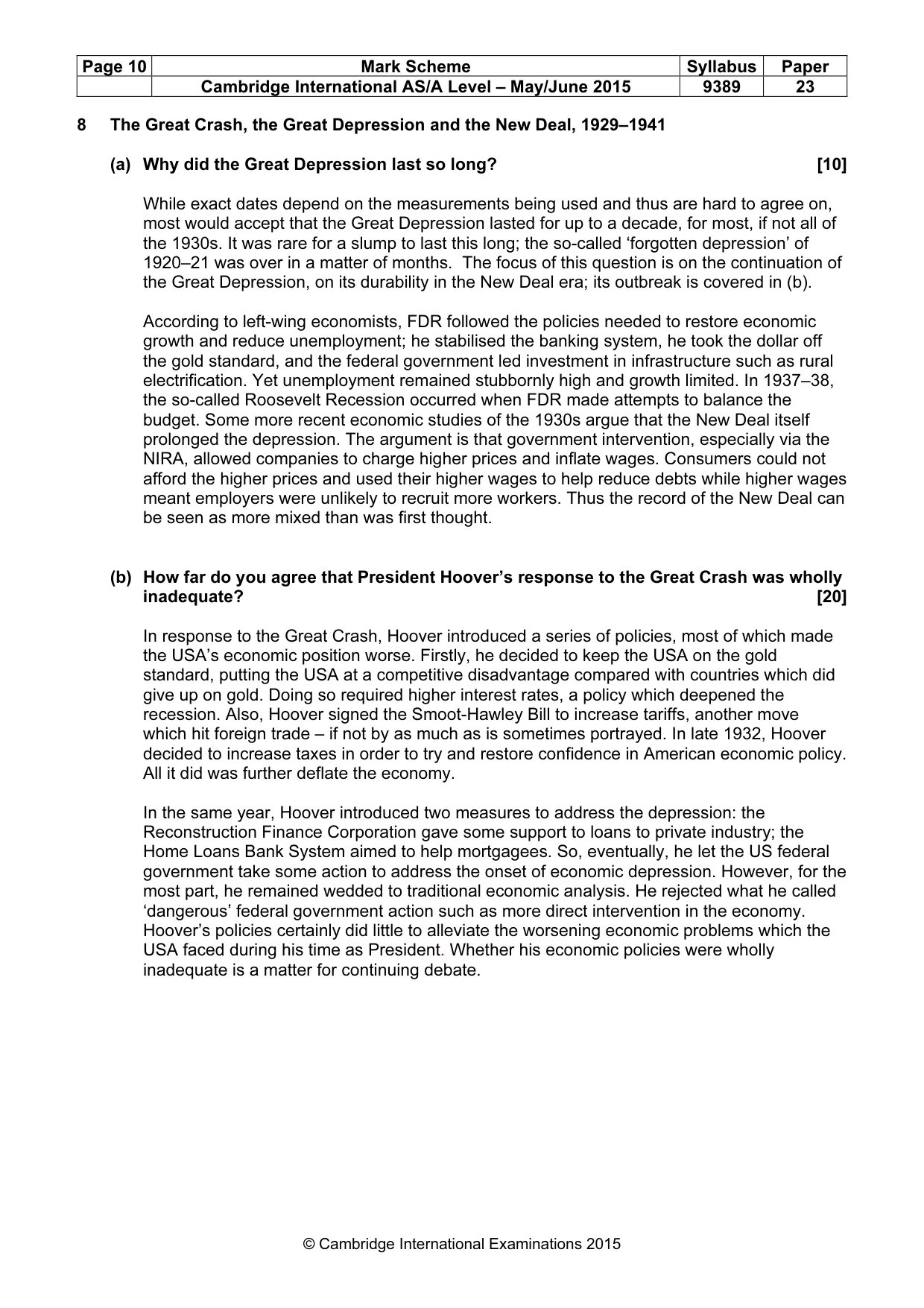 Mark scheme, page 10 of 14