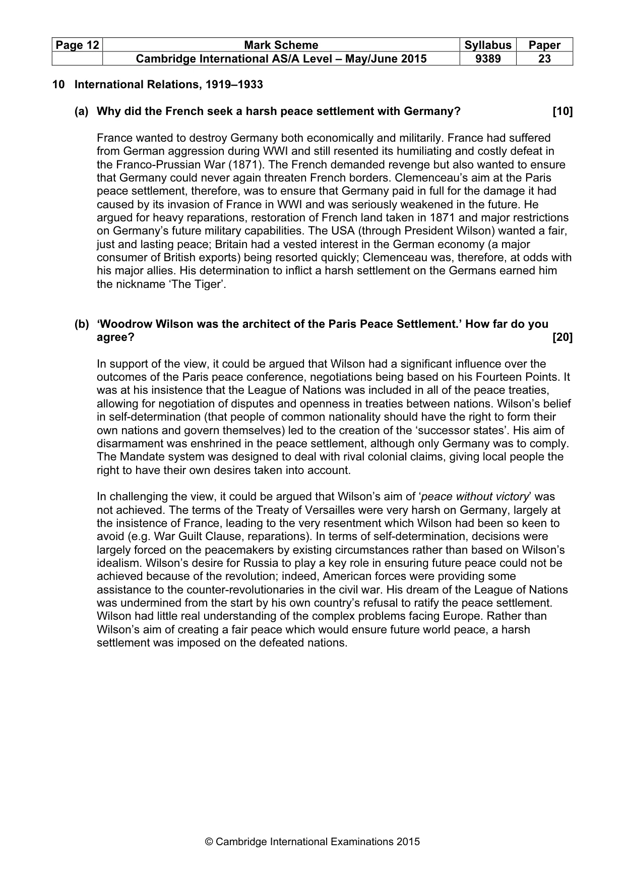 Mark scheme, page 12 of 14
