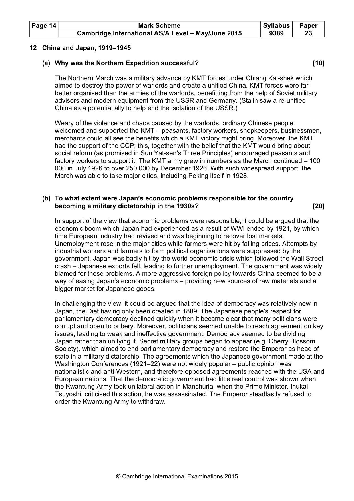 Mark scheme, page 14 of 14
