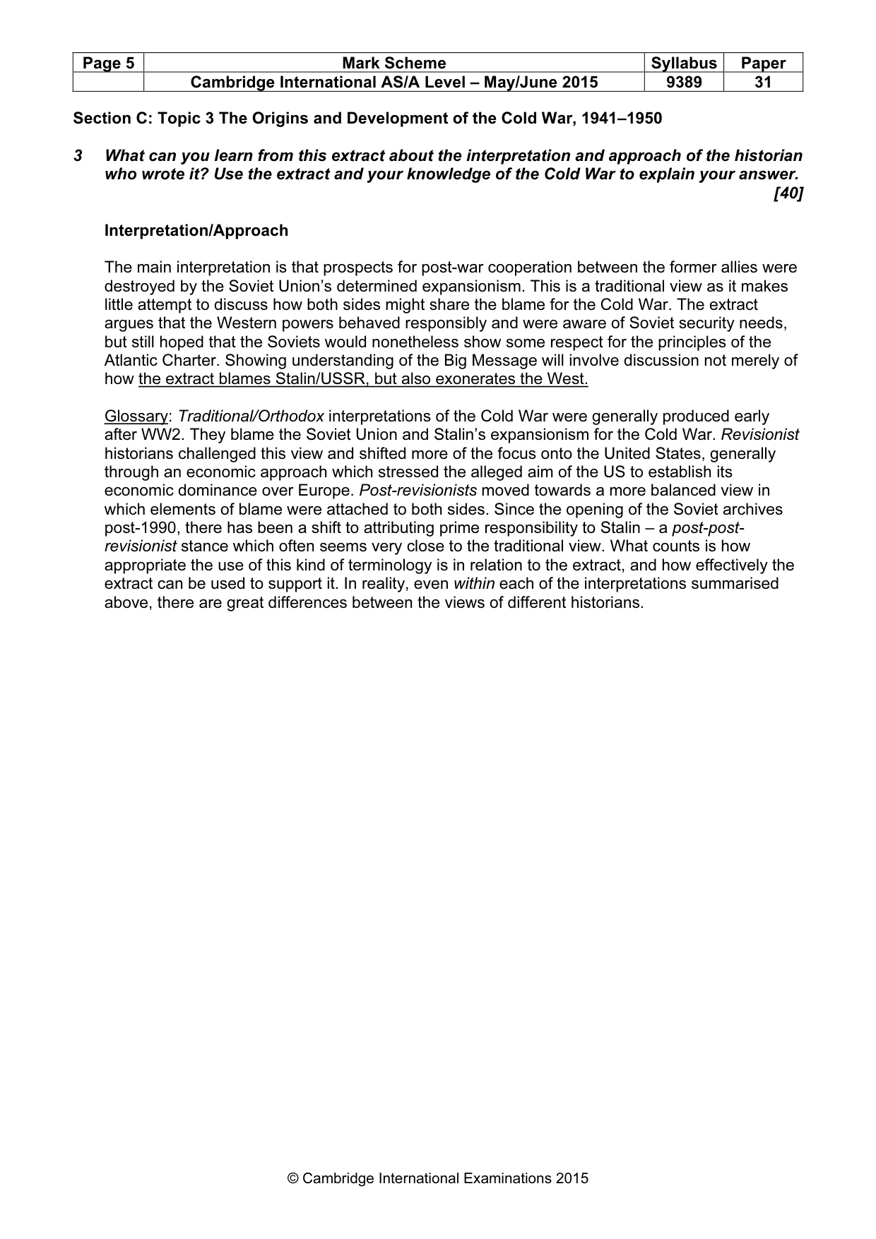 Mark scheme, page 5 of 5