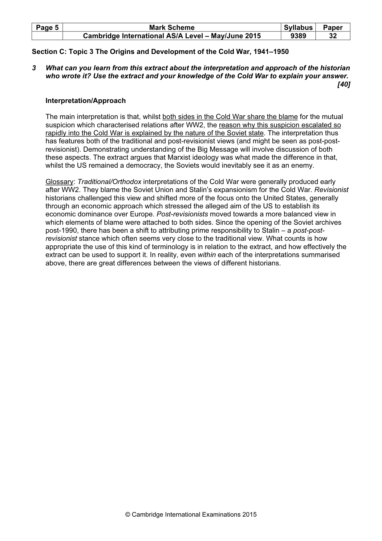 Mark scheme, page 5 of 5