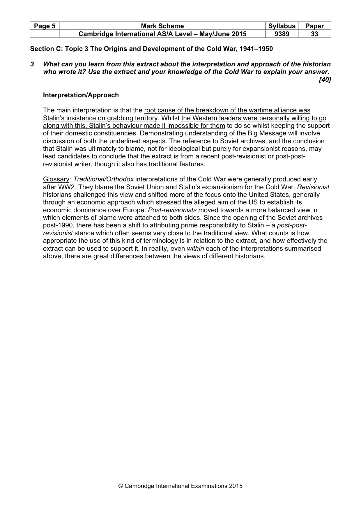 Mark scheme, page 5 of 5