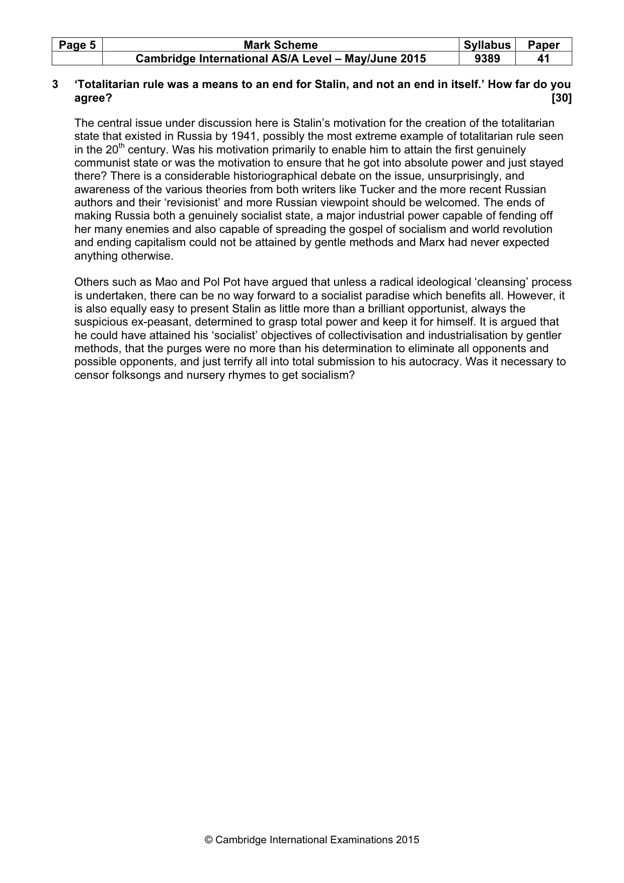 Mark scheme, page 5 of 14