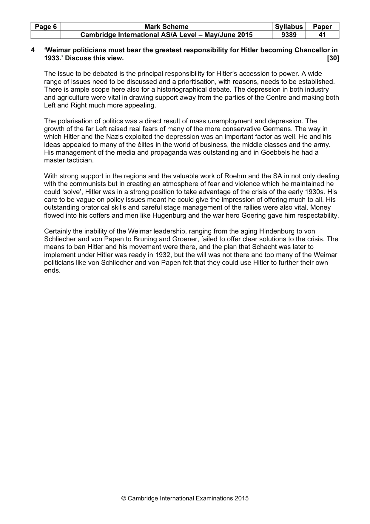 Mark scheme, page 6 of 14