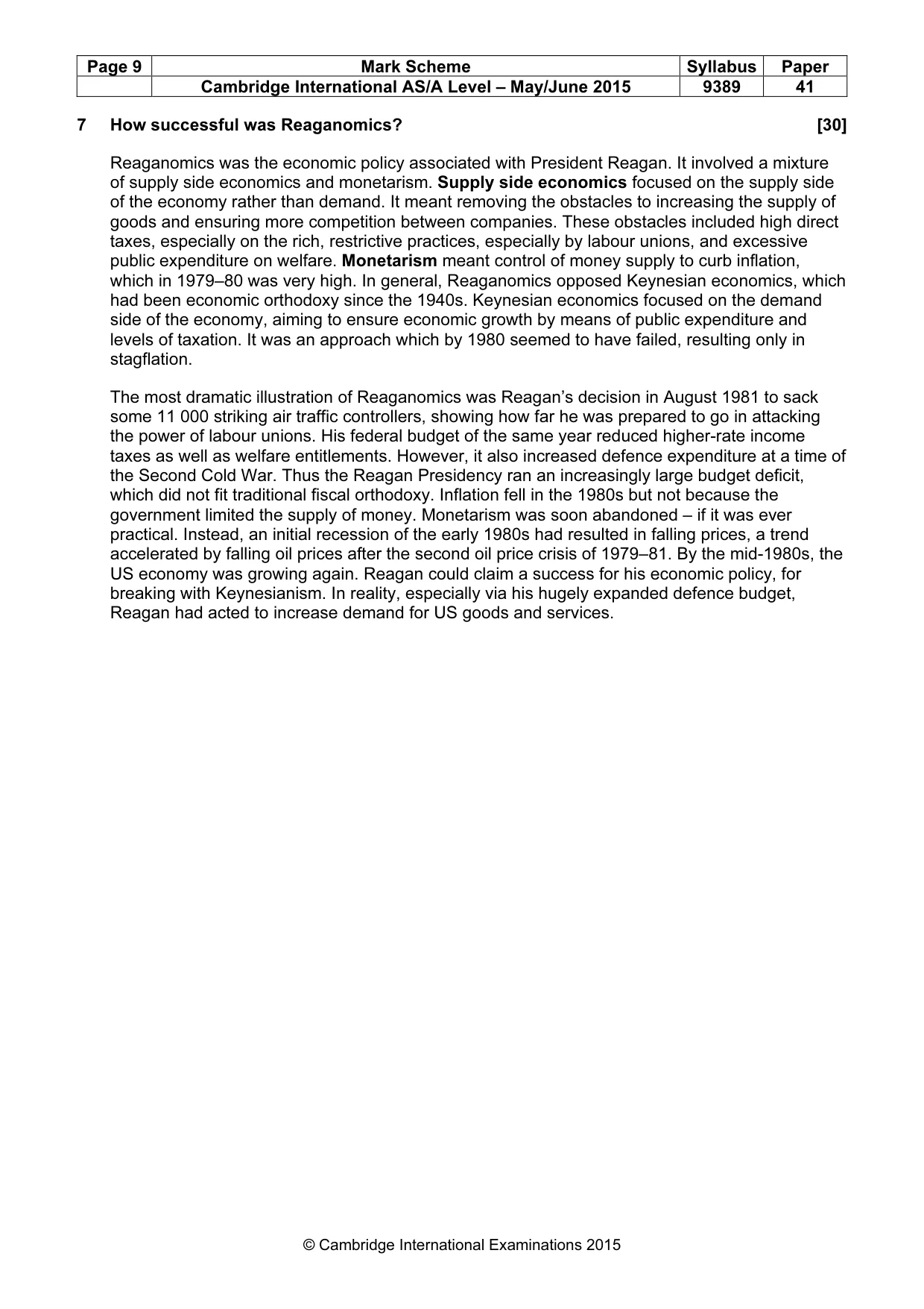Mark scheme, page 9 of 14