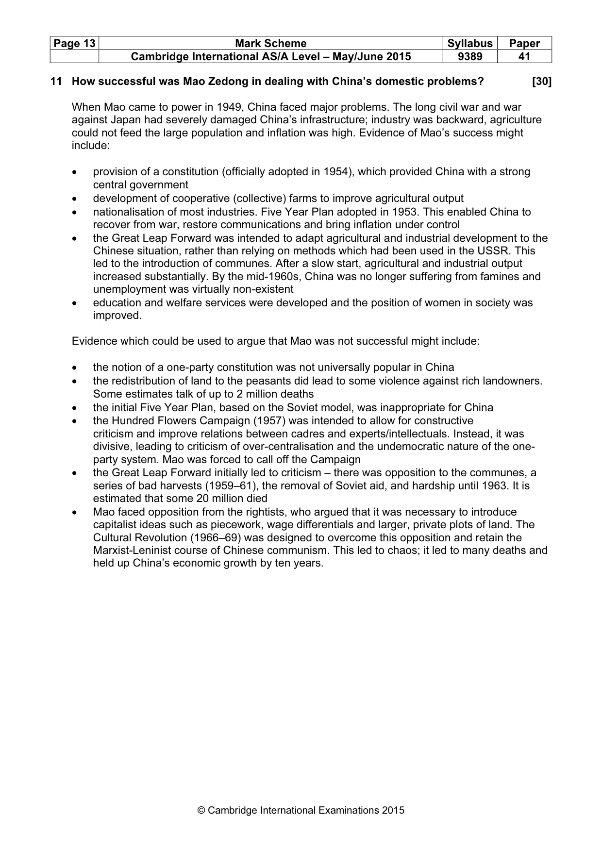 Mark scheme, page 13 of 14