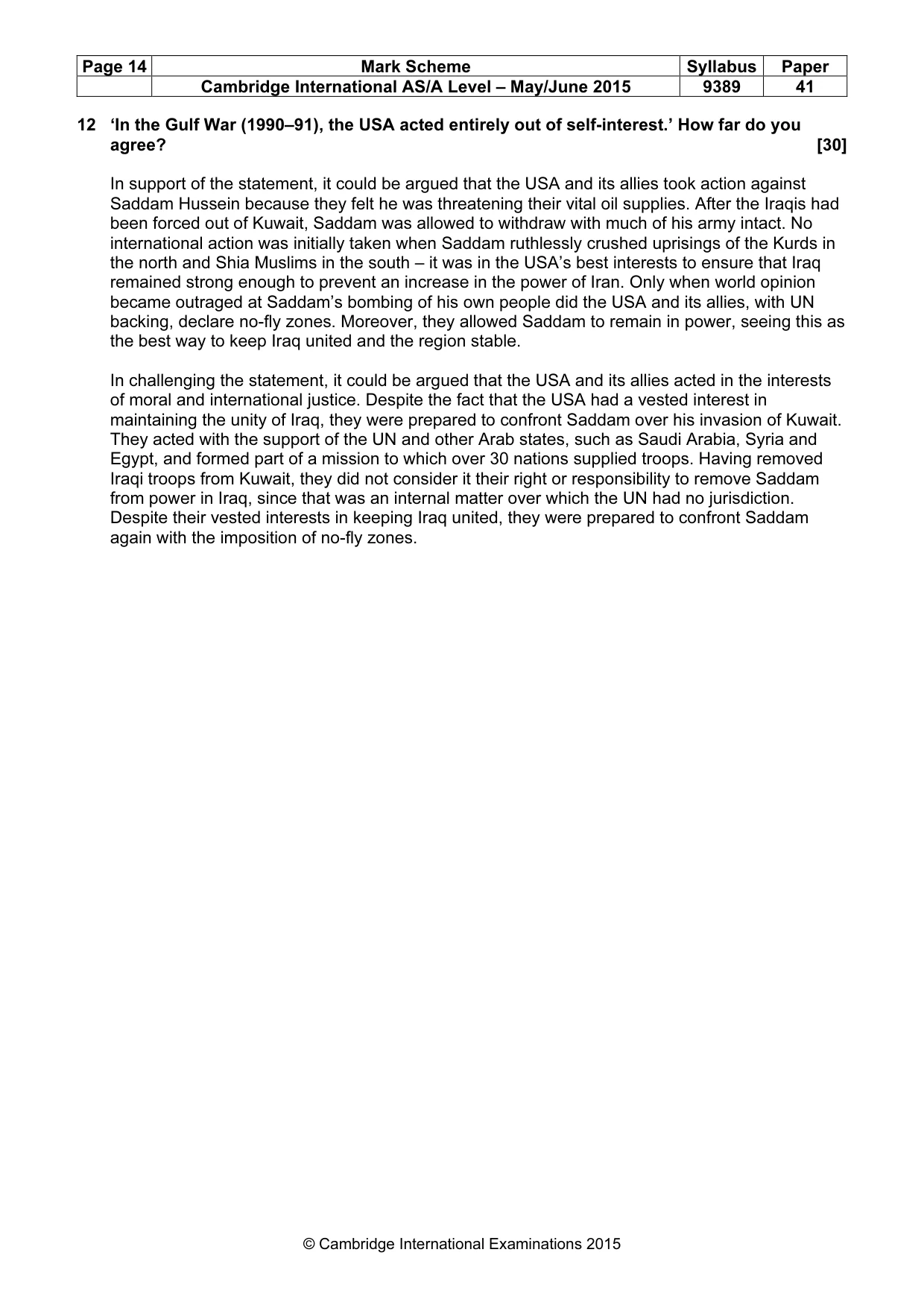 Mark scheme, page 14 of 14