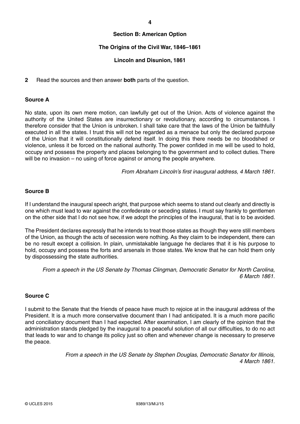 Cambridge A Level History 9389 2015 May/June Paper 1 · Variant 3 question paper, page 4 of 8