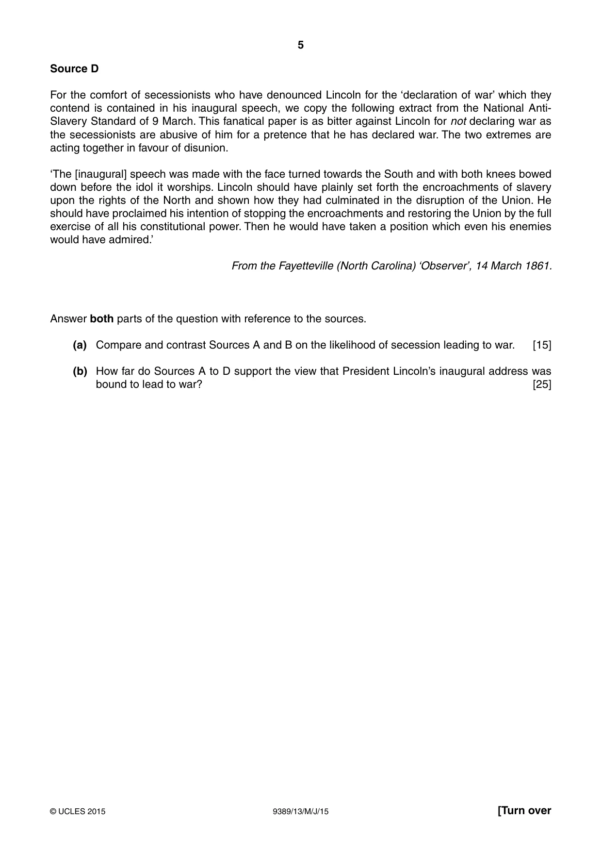 Cambridge A Level History 9389 2015 May/June Paper 1 · Variant 3 question paper, page 5 of 8