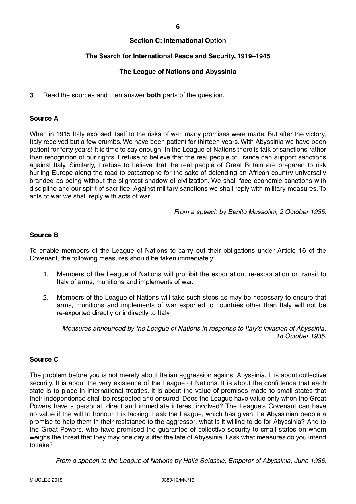 Cambridge A Level History 9389 2015 May/June Paper 1 · Variant 3 question paper, page 6 of 8