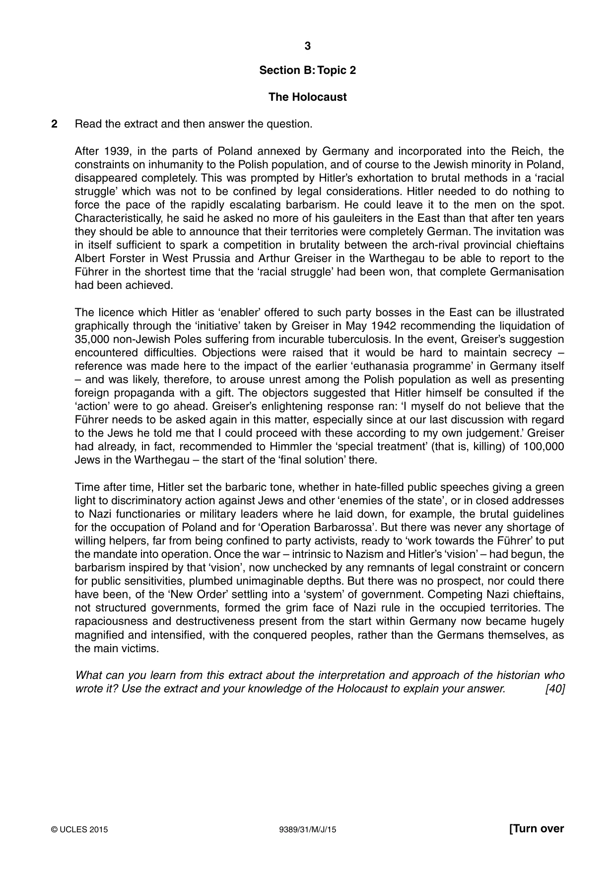 Cambridge A Level History 9389 2015 May/June Paper 3 · Variant 1 question paper, page 3 of 4