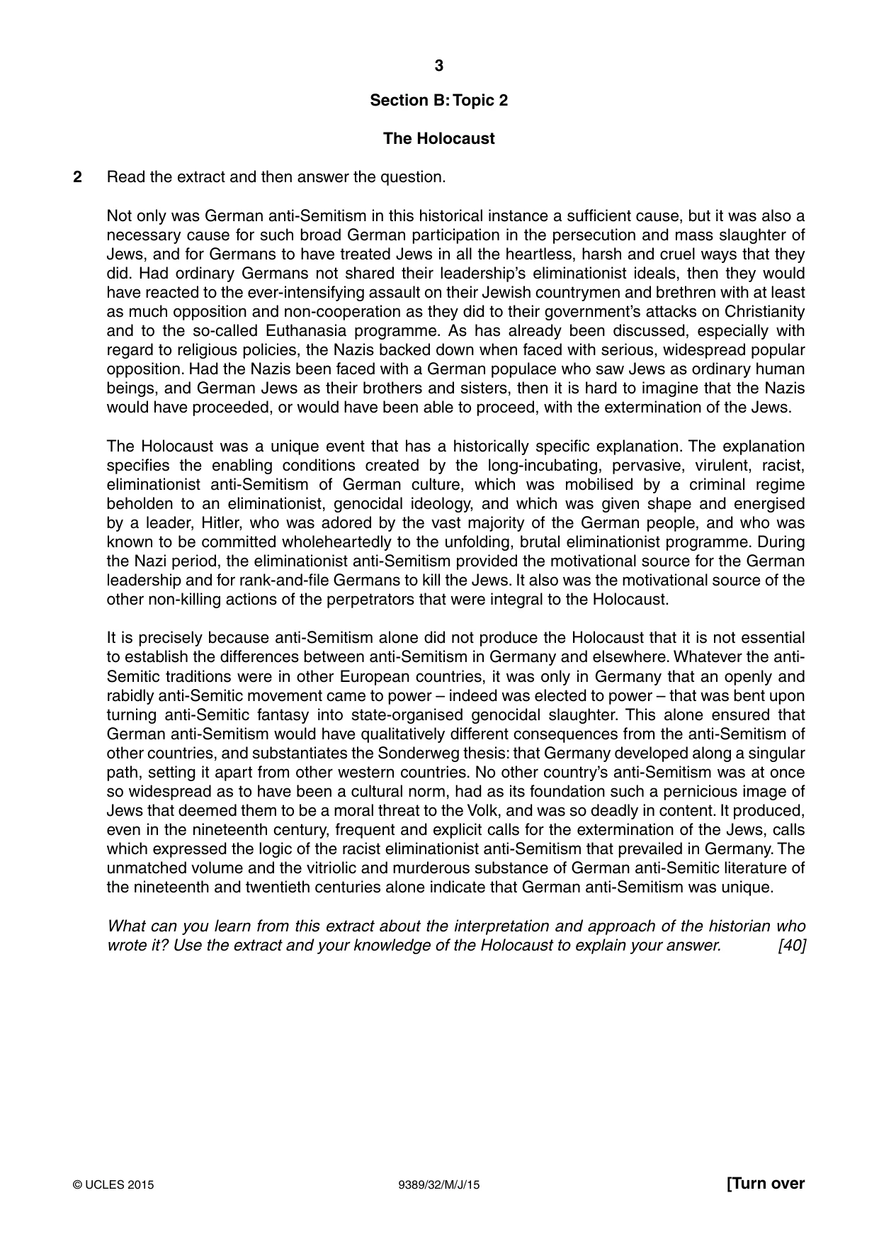 Cambridge A Level History 9389 2015 May/June Paper 3 · Variant 2 question paper, page 3 of 4