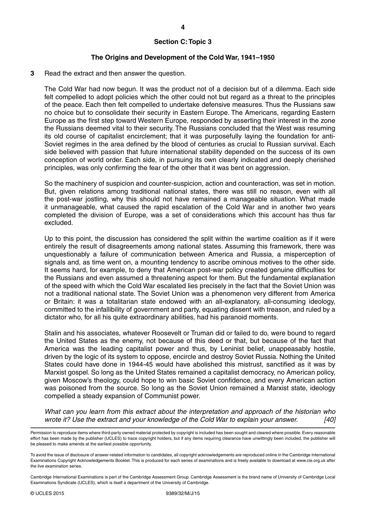 Cambridge A Level History 9389 2015 May/June Paper 3 · Variant 2 question paper, page 4 of 4