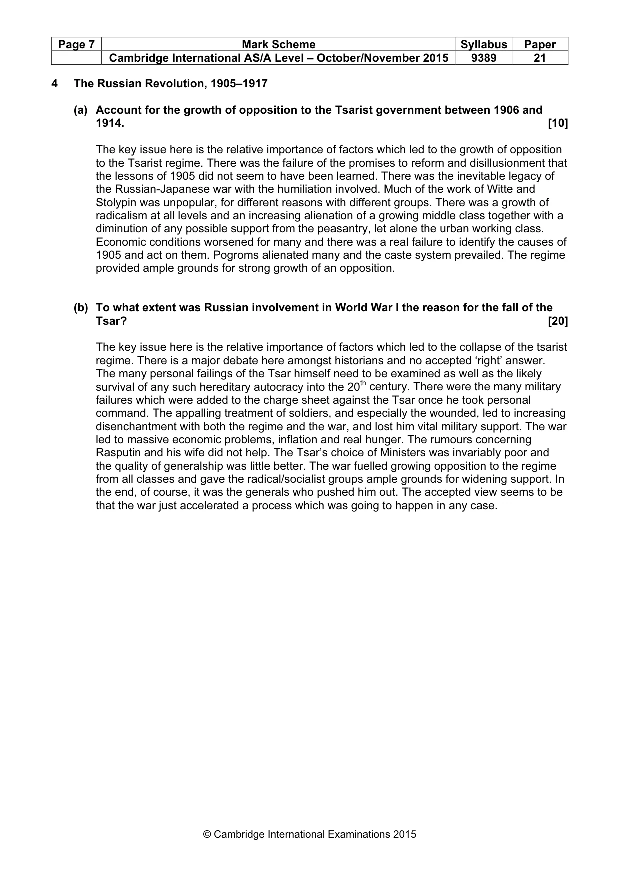 Mark scheme, page 7 of 15