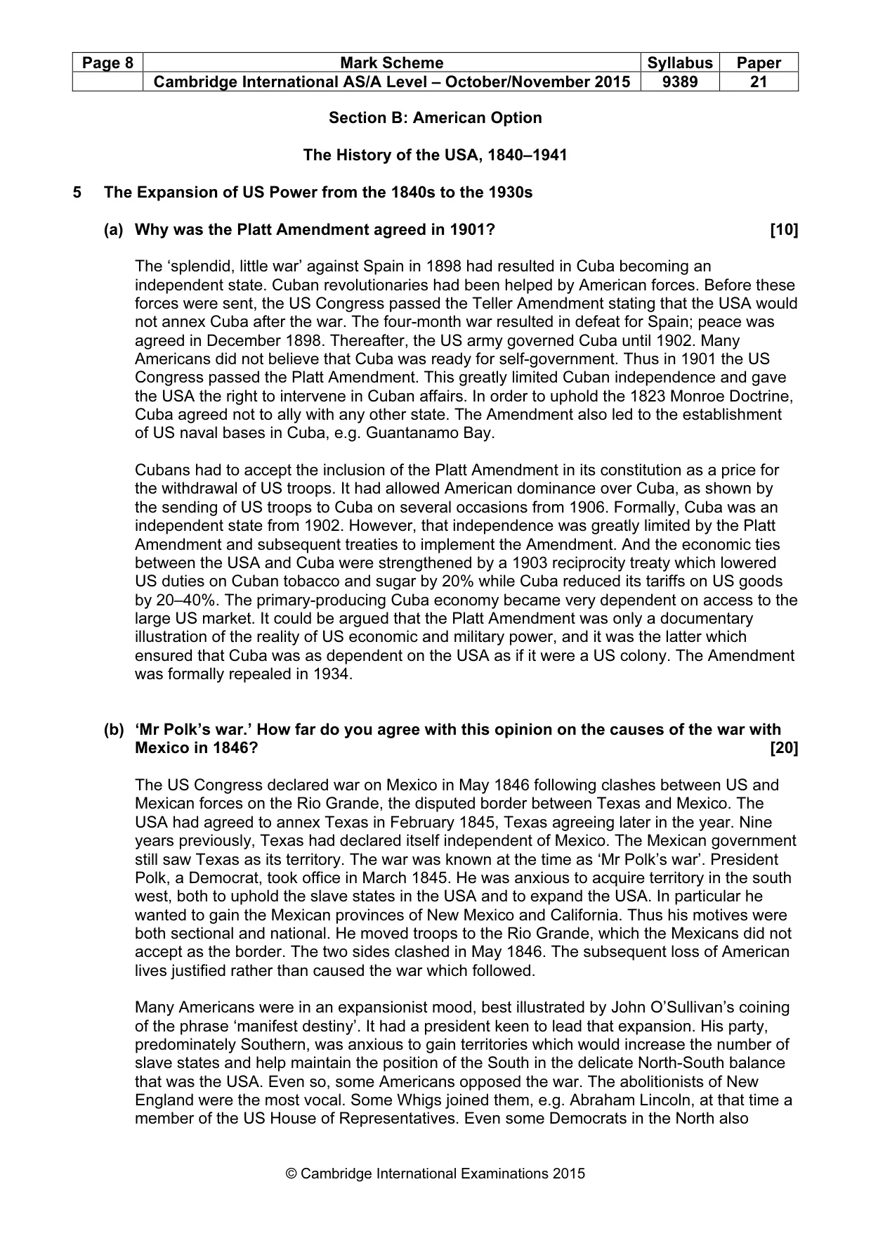 Mark scheme, page 8 of 15