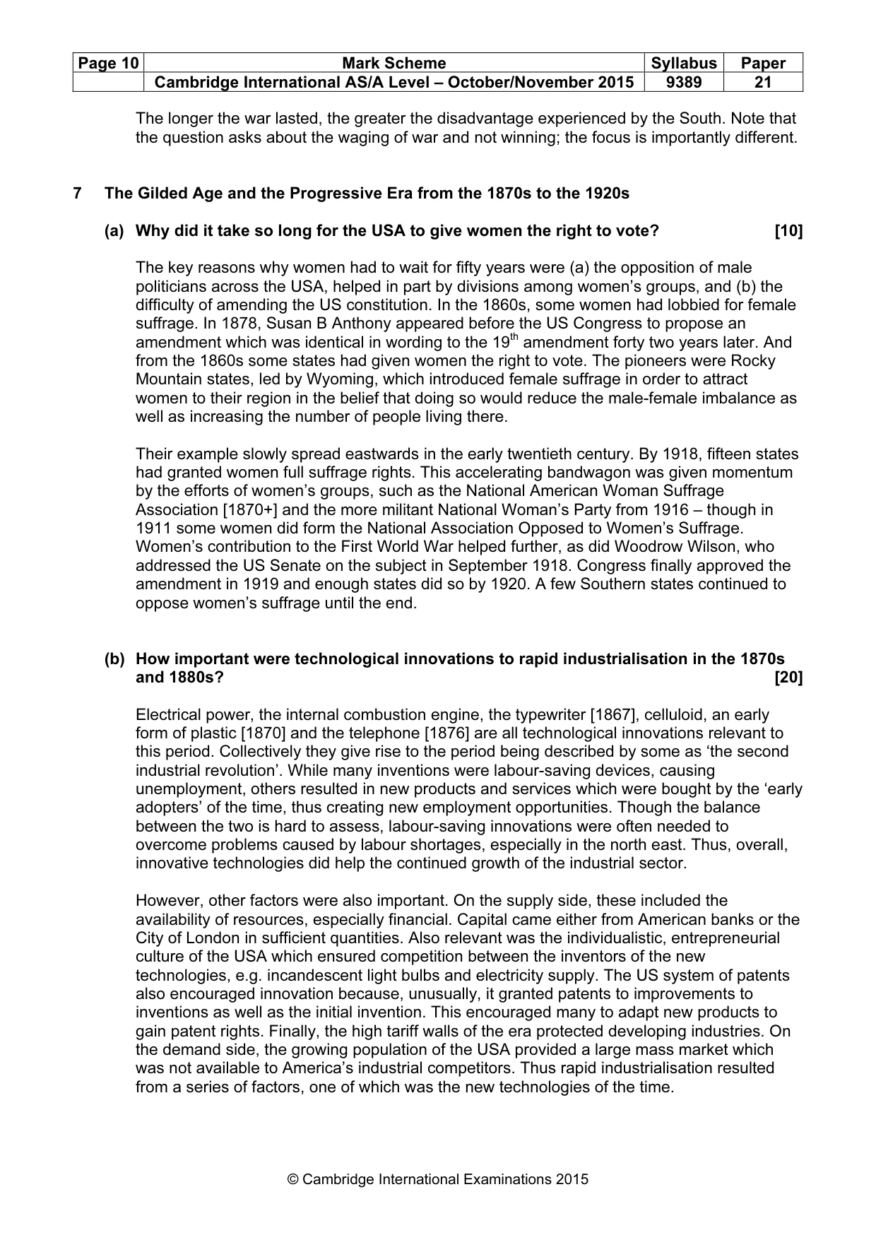 Mark scheme, page 10 of 15