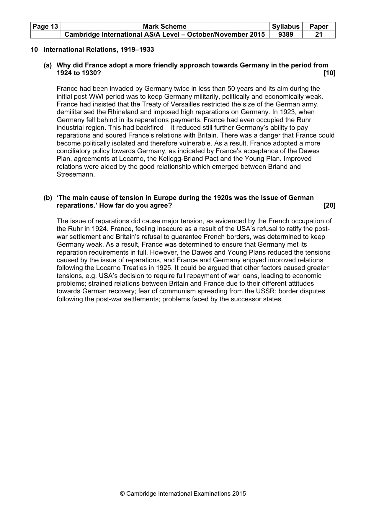 Mark scheme, page 13 of 15