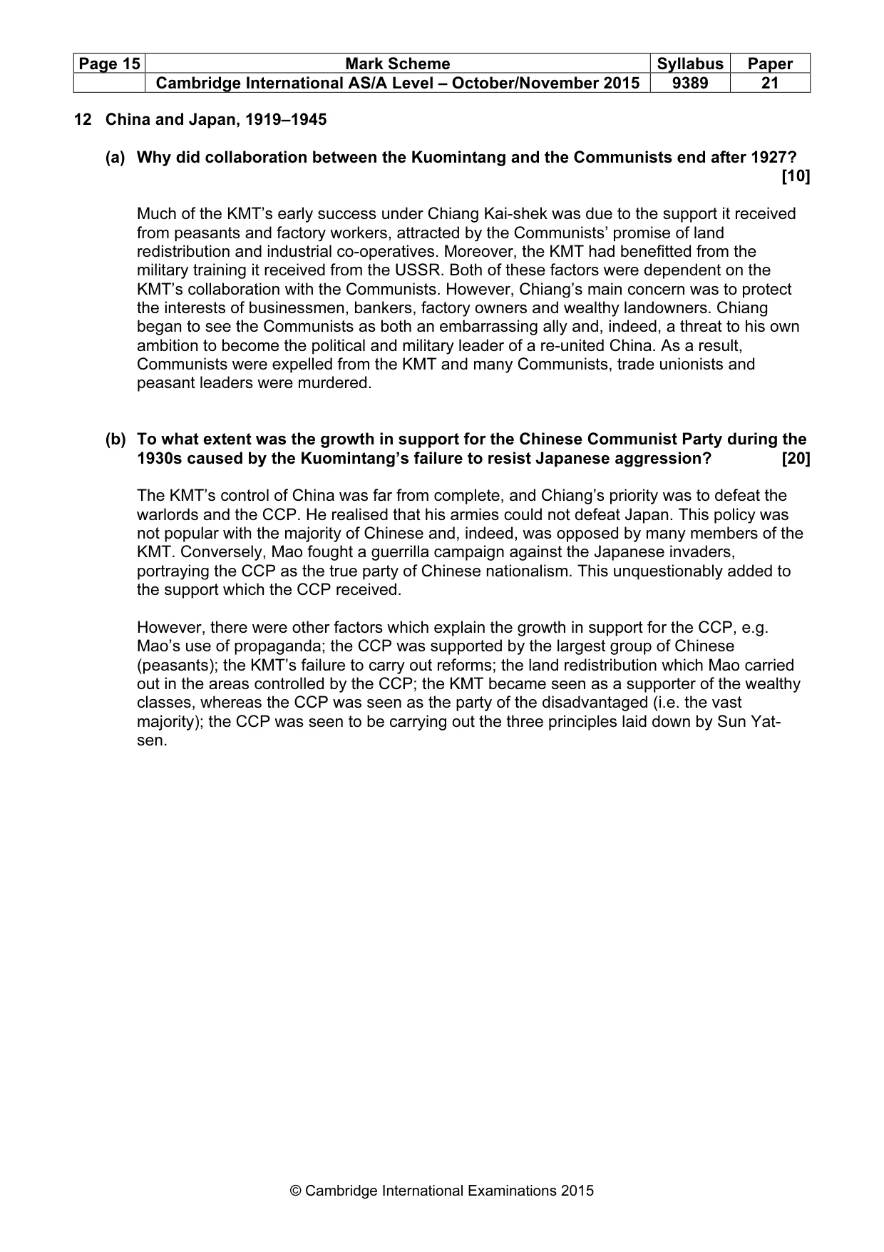 Mark scheme, page 15 of 15