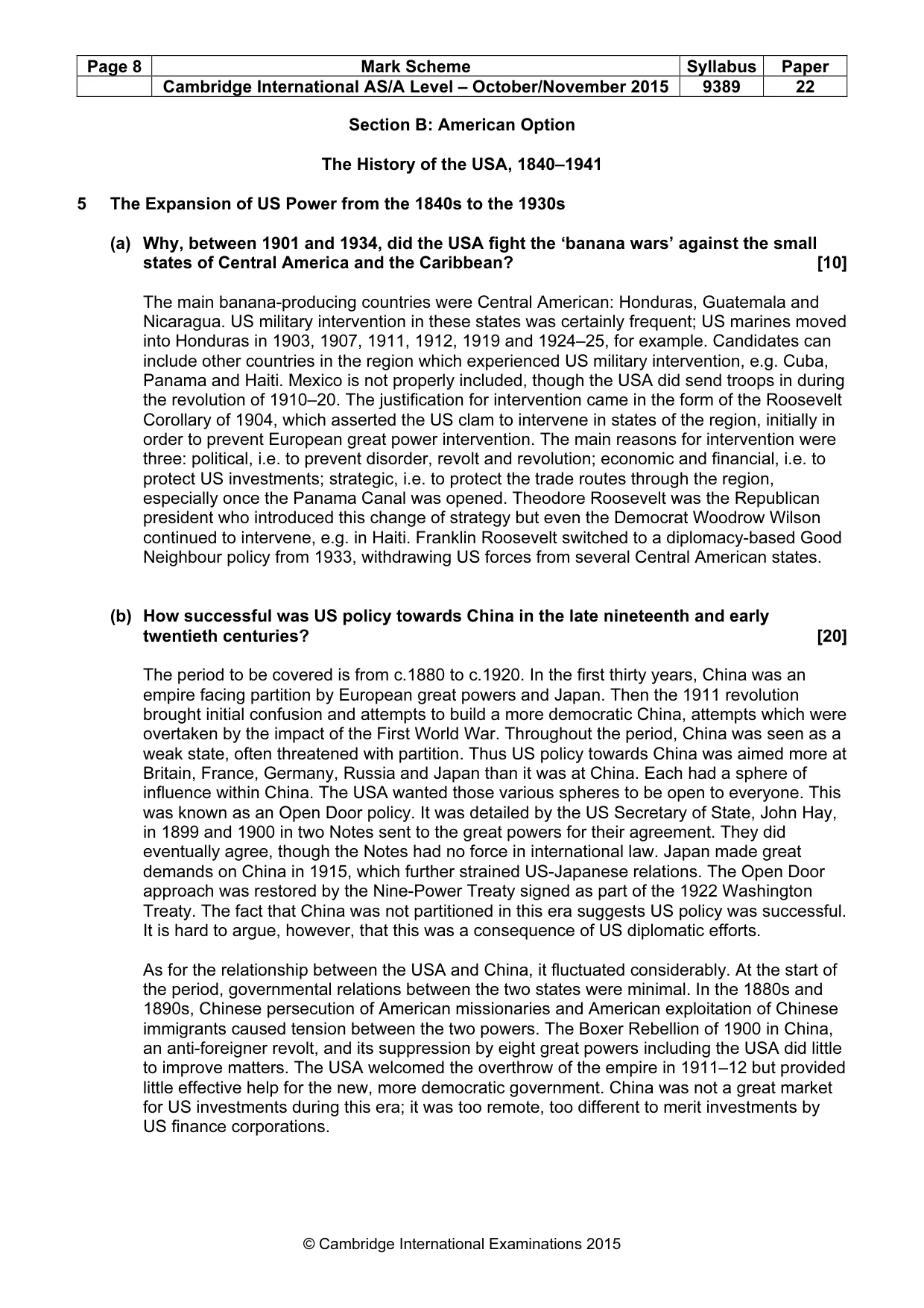 Mark scheme, page 8 of 15