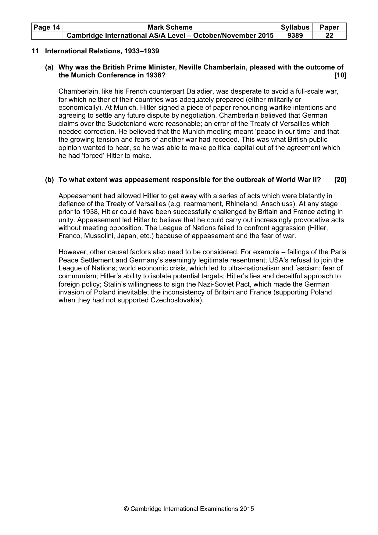 Mark scheme, page 14 of 15
