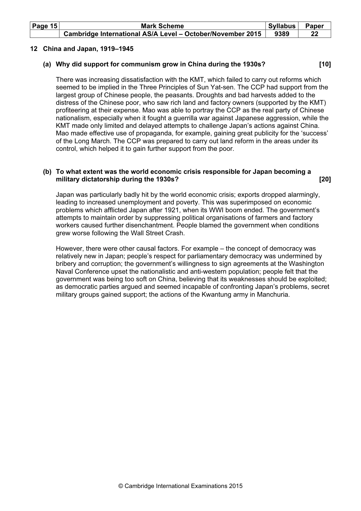Mark scheme, page 15 of 15