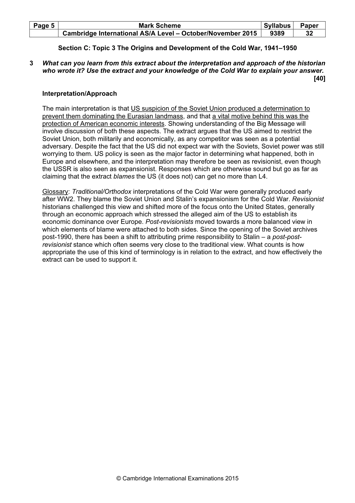 Mark scheme, page 5 of 5