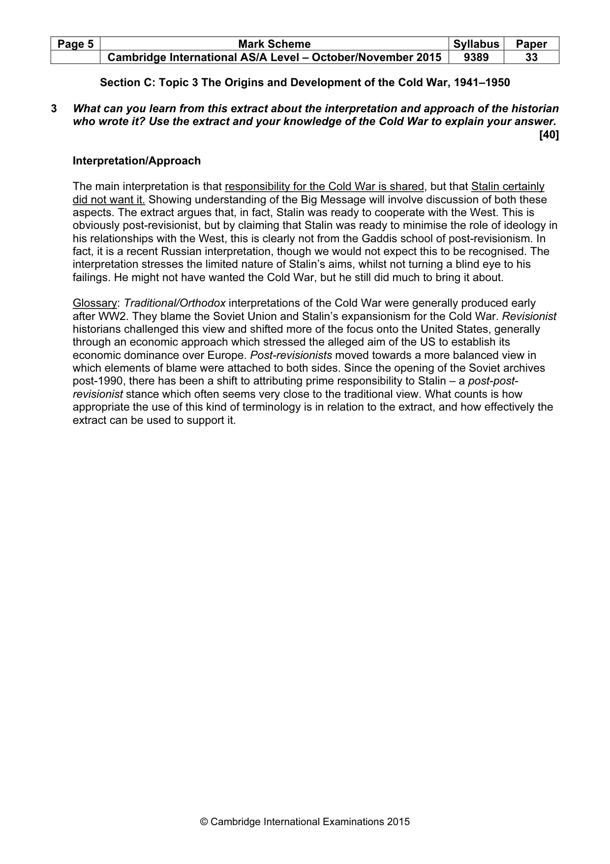 Mark scheme, page 5 of 5