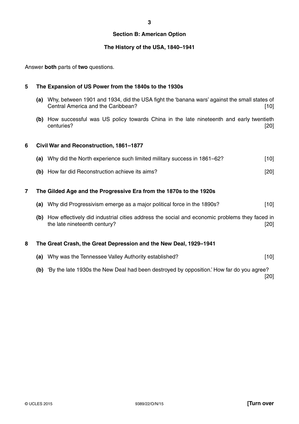 Cambridge A Level History 9389 2015 Oct/Nov Paper 2 · Variant 2 question paper, page 3 of 4