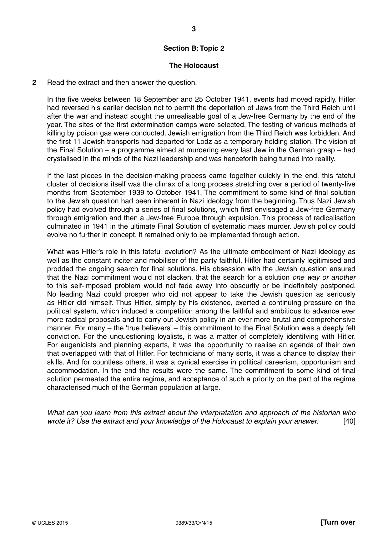 Cambridge A Level History 9389 2015 Oct/Nov Paper 3 · Variant 3 question paper, page 3 of 4