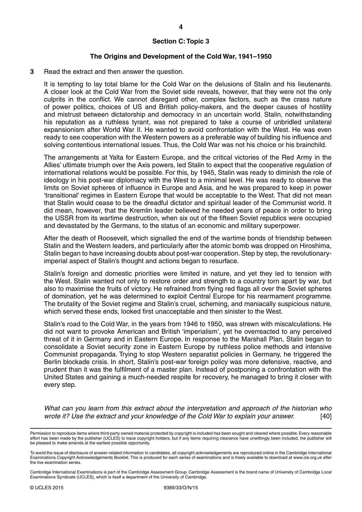 Cambridge A Level History 9389 2015 Oct/Nov Paper 3 · Variant 3 question paper, page 4 of 4