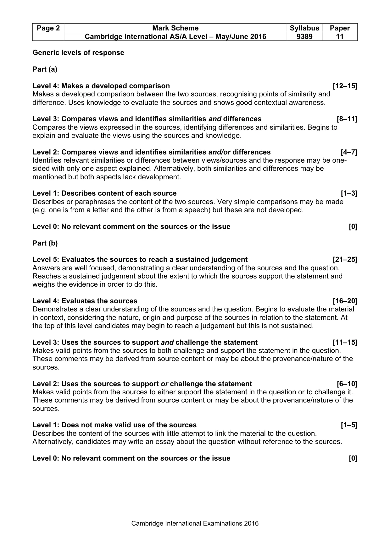 Mark scheme, page 2 of 9