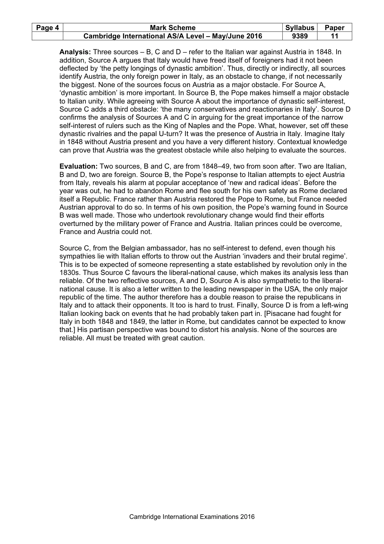 Mark scheme, page 4 of 9