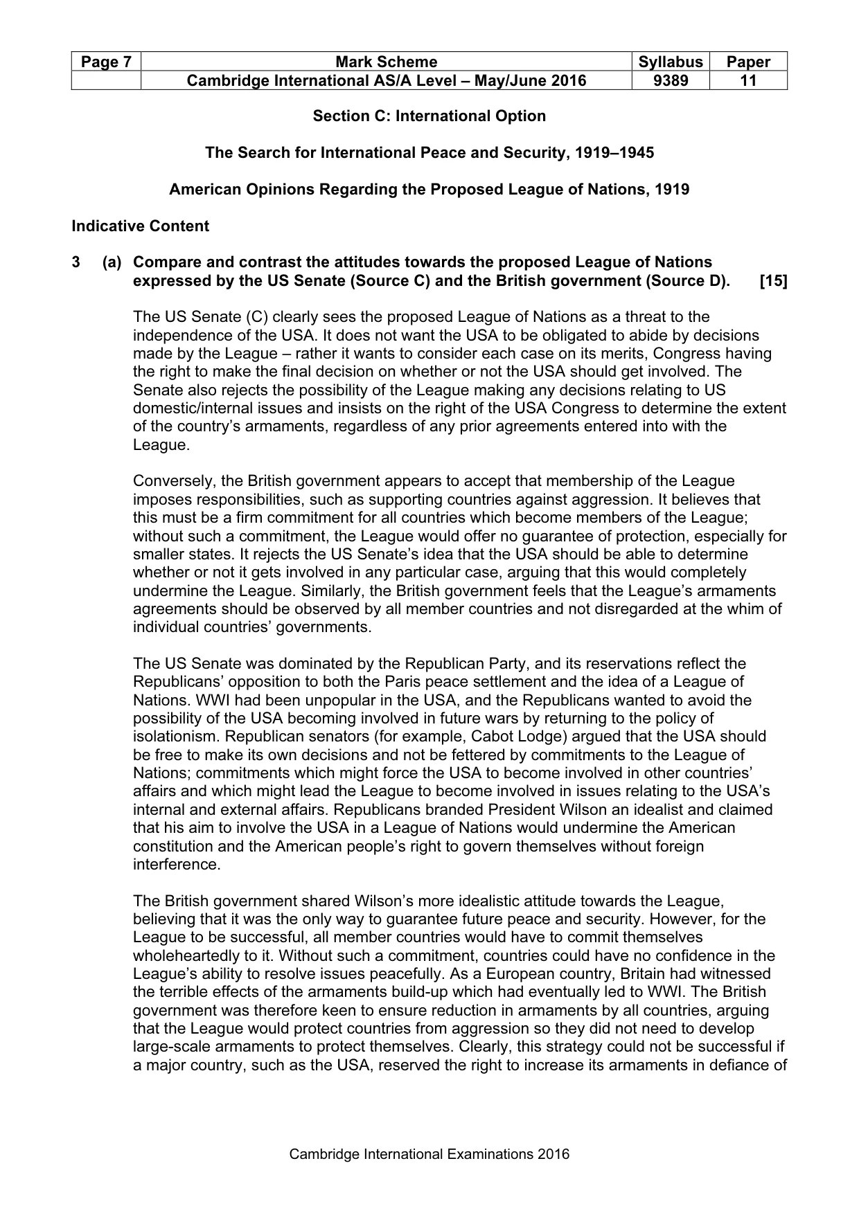 Mark scheme, page 7 of 9