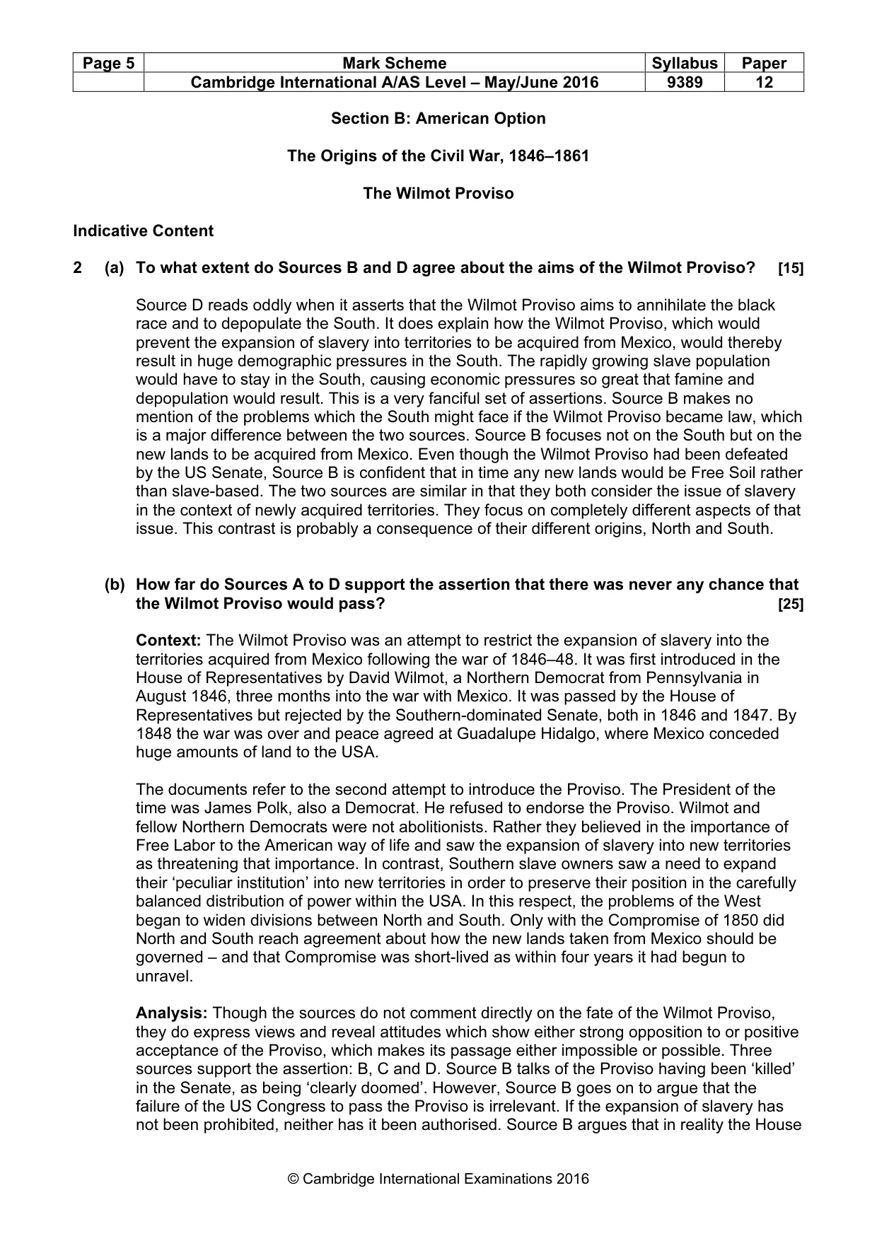 Mark scheme, page 5 of 10