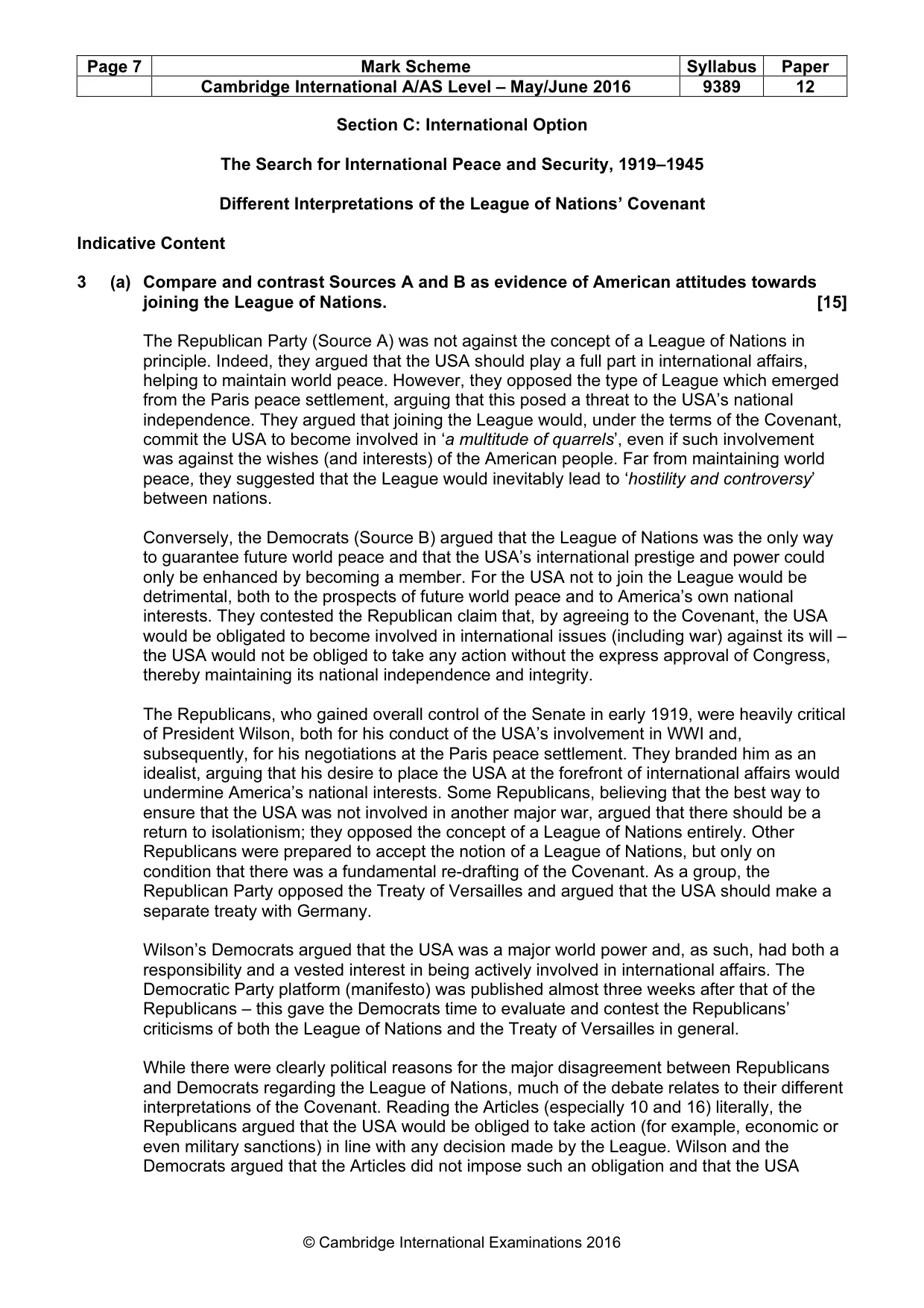 Mark scheme, page 7 of 10