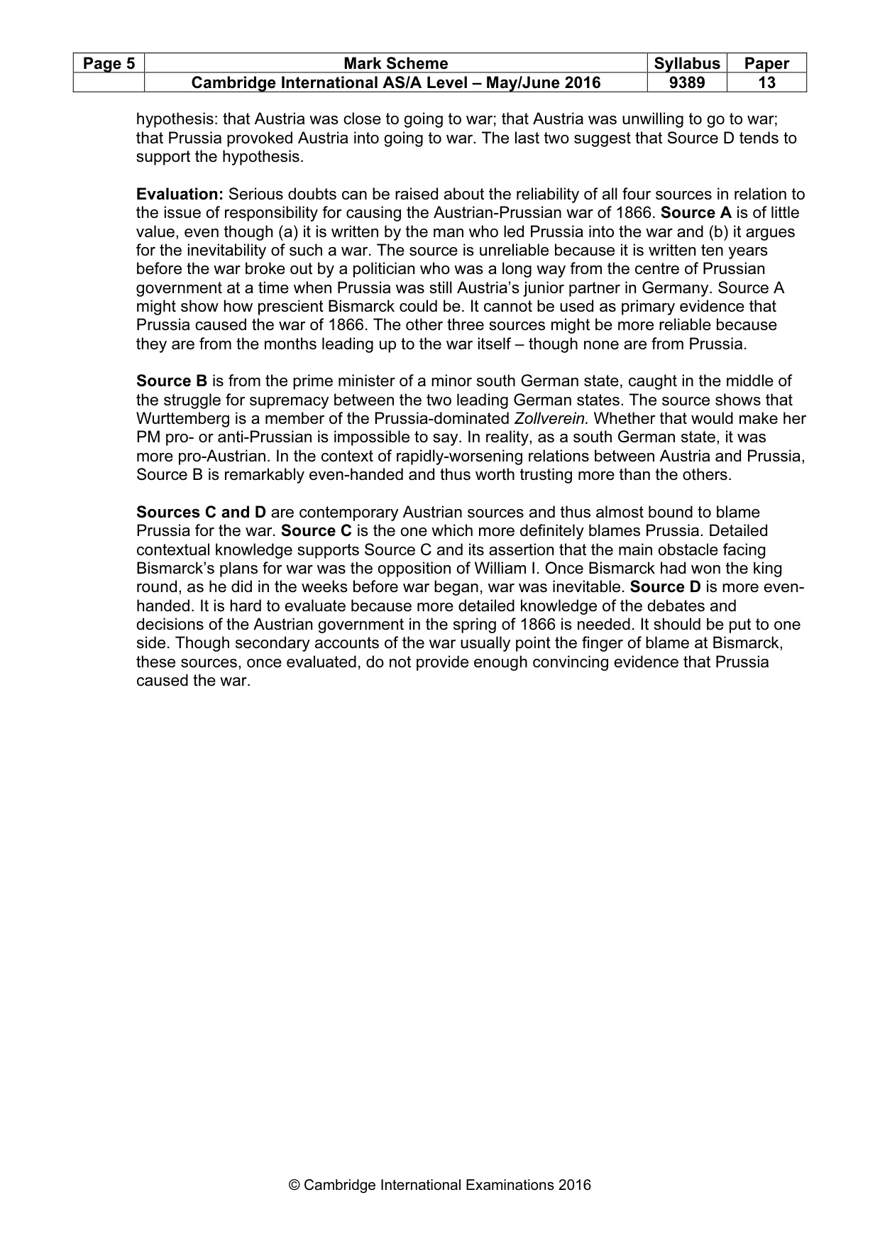 Mark scheme, page 5 of 11