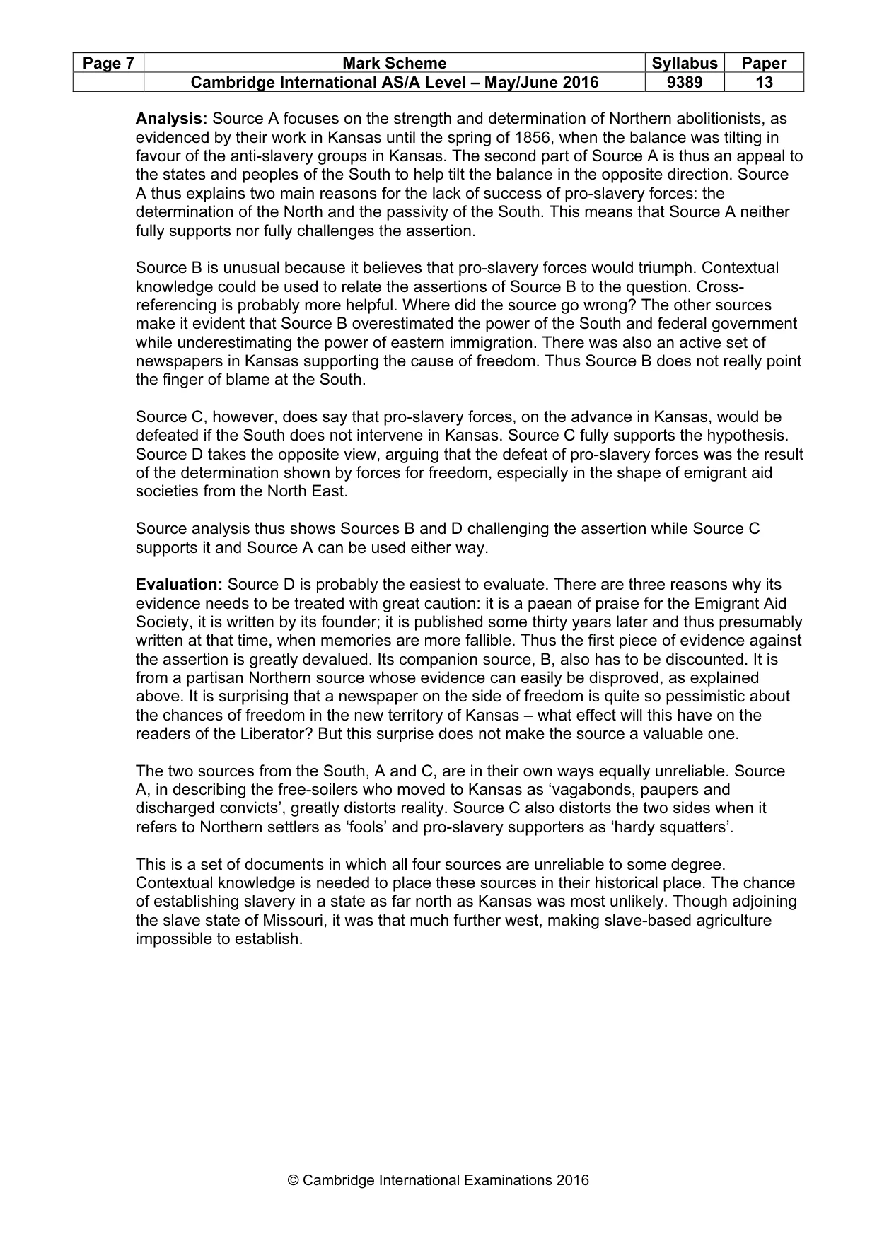 Mark scheme, page 7 of 11
