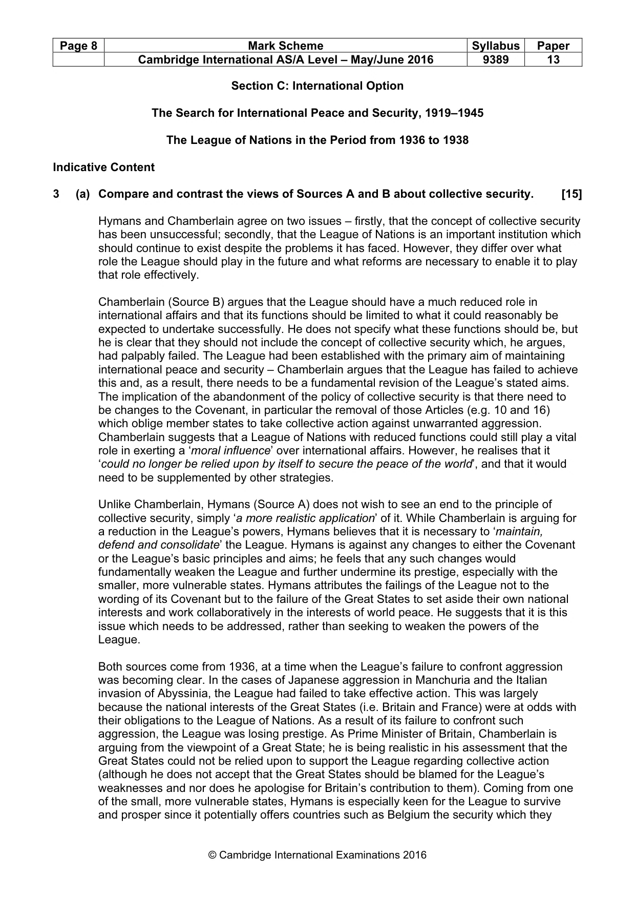 Mark scheme, page 8 of 11