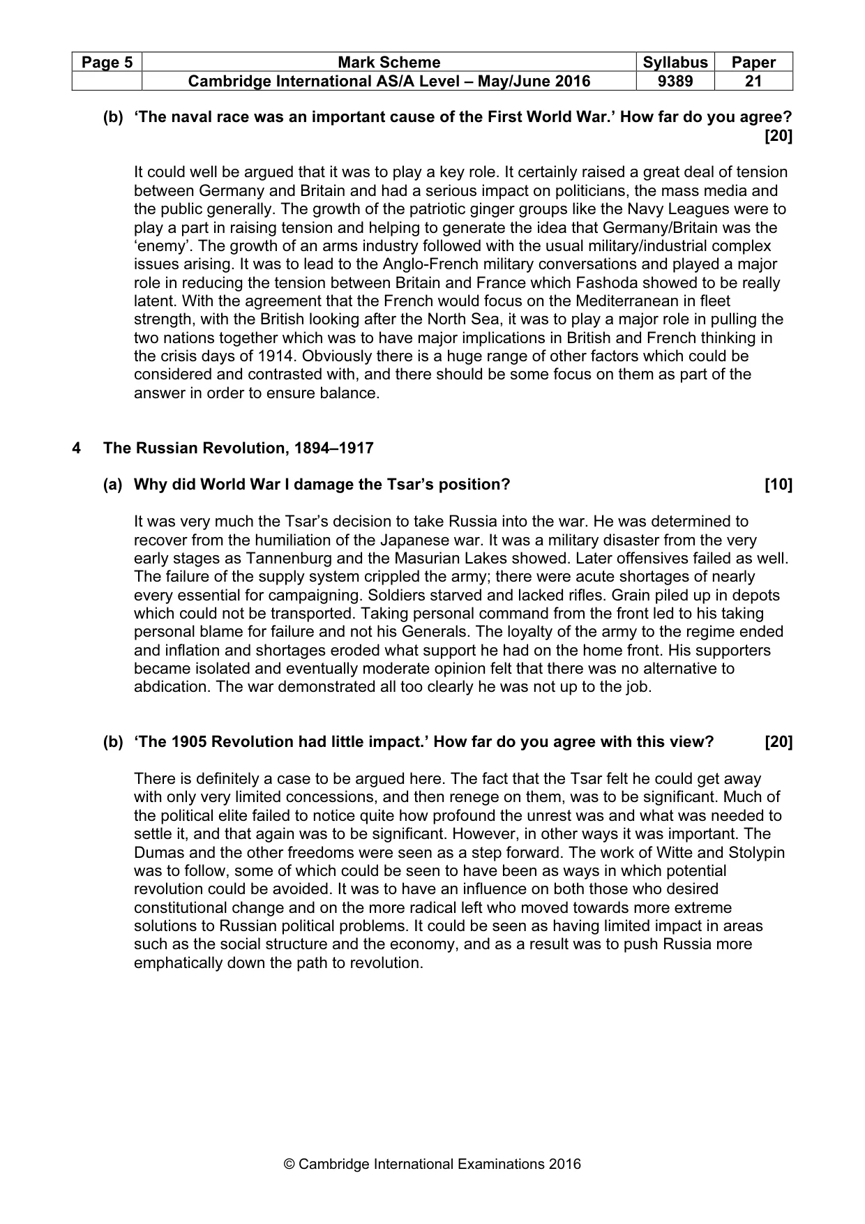 Mark scheme, page 5 of 13