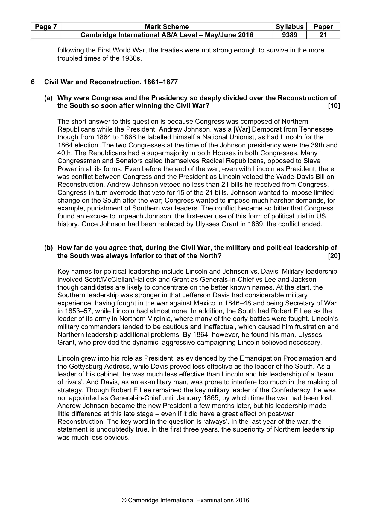 Mark scheme, page 7 of 13