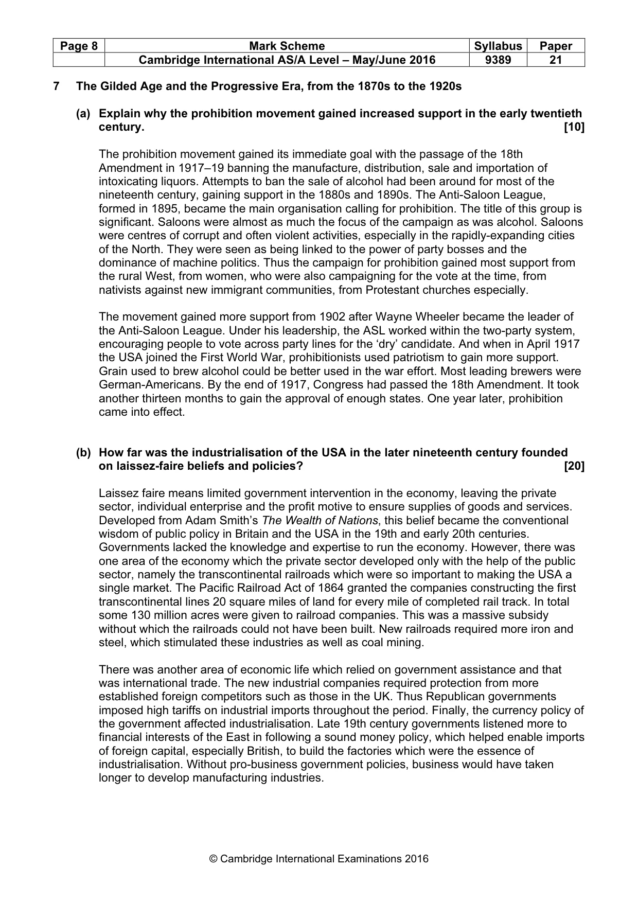 Mark scheme, page 8 of 13