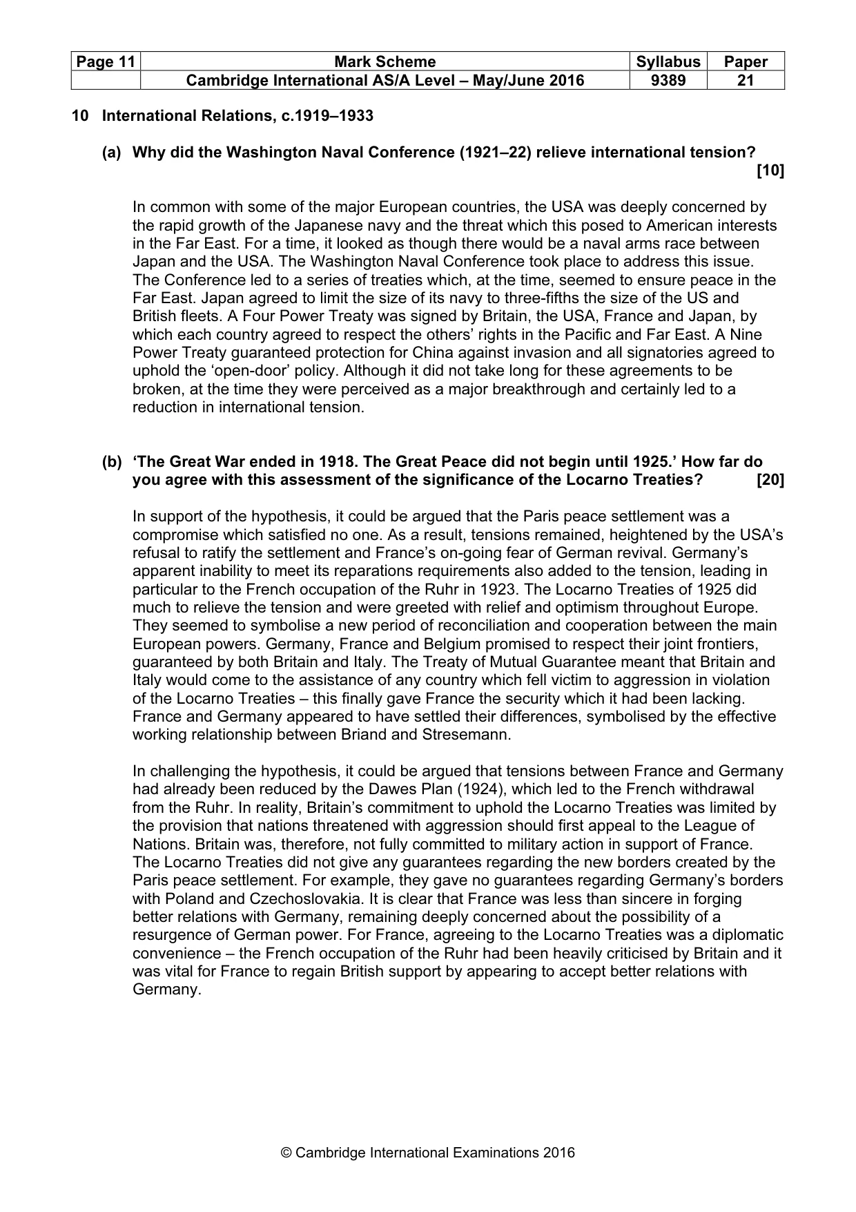 Mark scheme, page 11 of 13