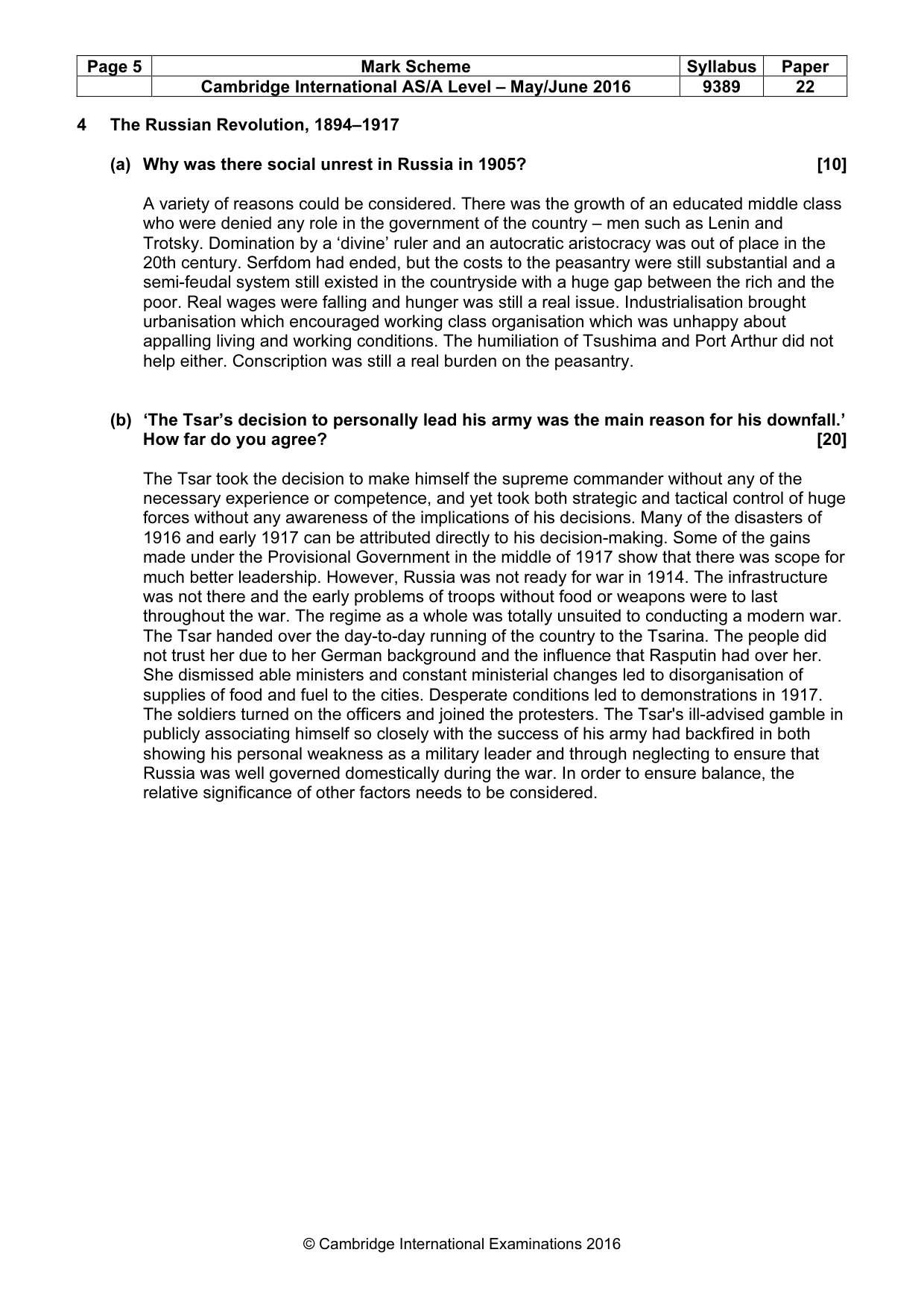 Mark scheme, page 5 of 13