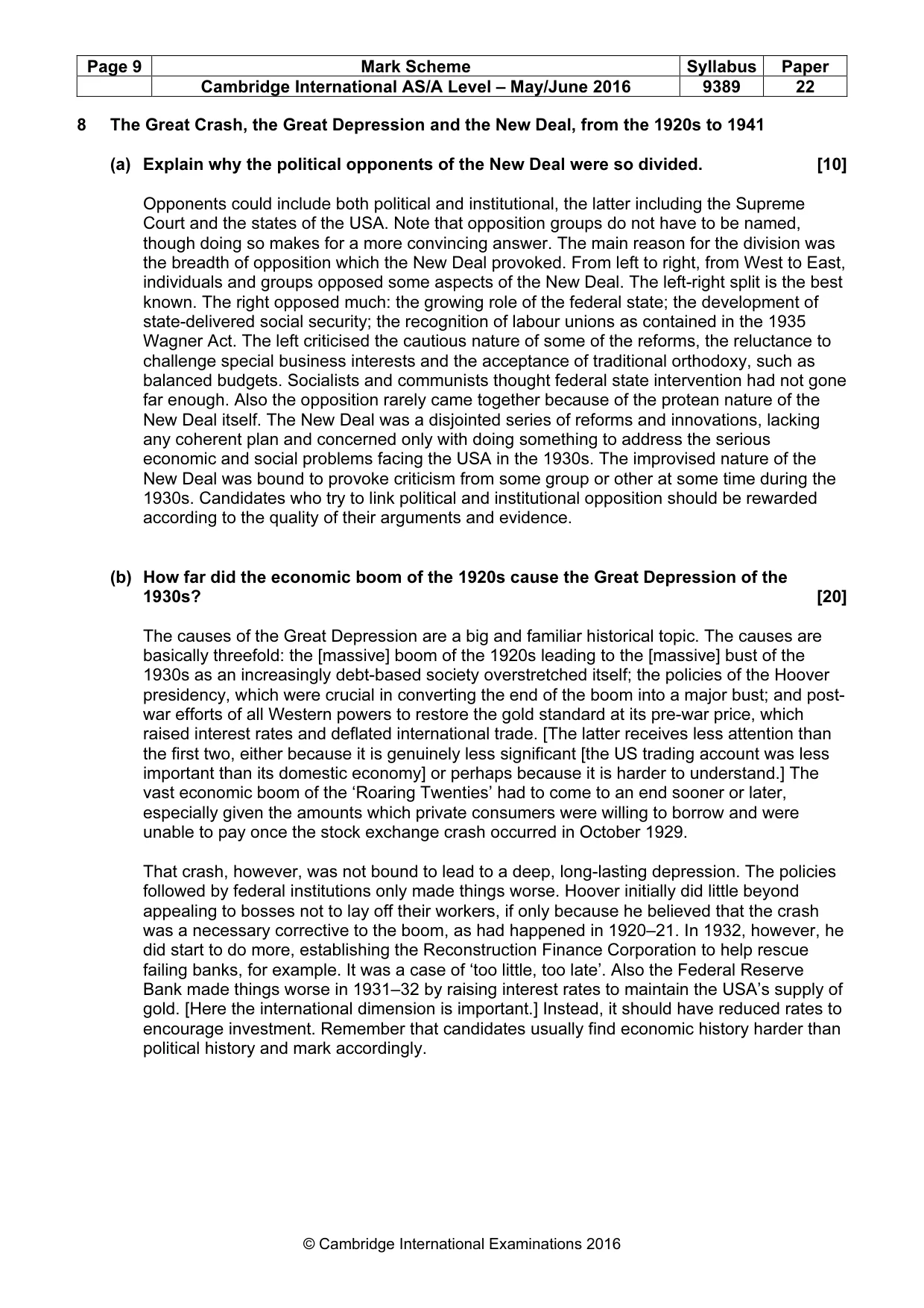 Mark scheme, page 9 of 13