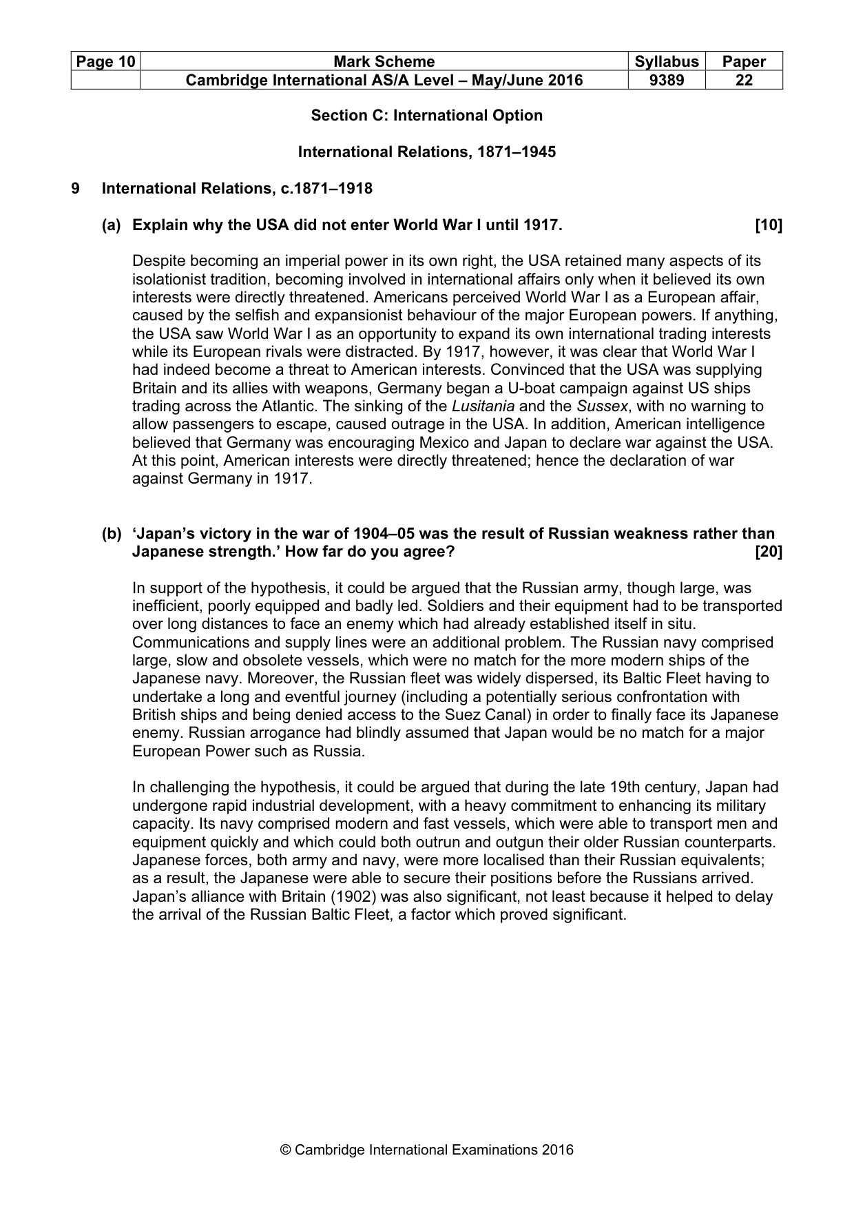 Mark scheme, page 10 of 13